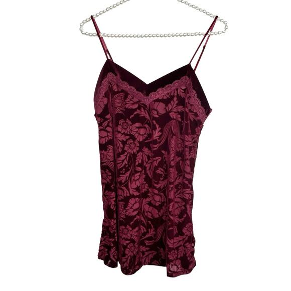 Y2k Fairy Goth Velvet Burnout Slip Dress Mini Floral Womens Small Lace Adore Me - Picture 1 of 12